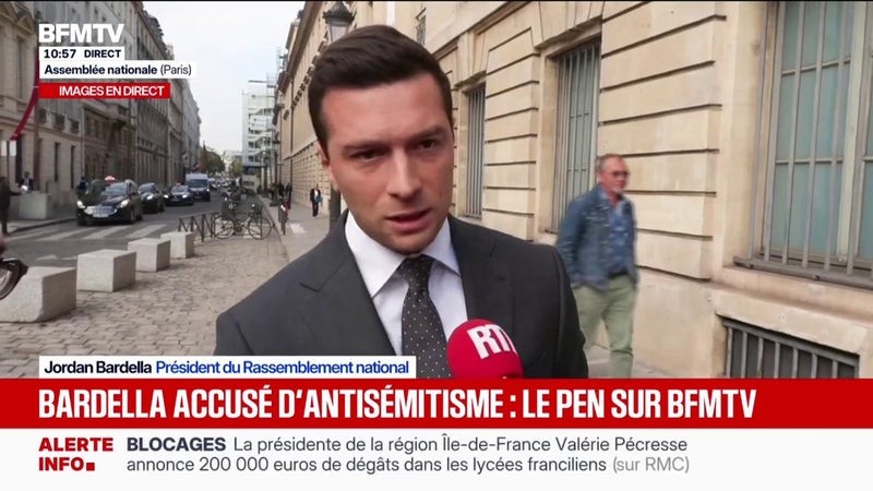 Écrits antisémites attribués à Jordan Bardella: "Je savais que tout serait fait pour nous empêcher de l'emporter" à l'élection présidentielle, réagit le président du RN