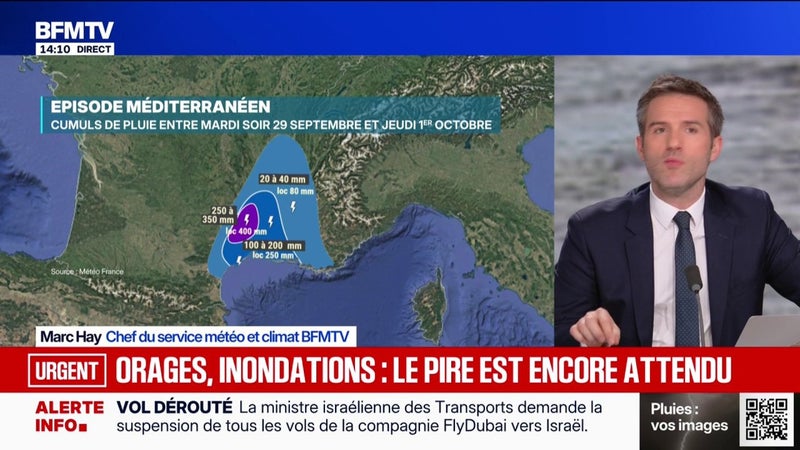 Vigilance rouge "pluie-inondation": la préfète du Gard indique que "plusieurs débordements de cours d'eau sont en cours"