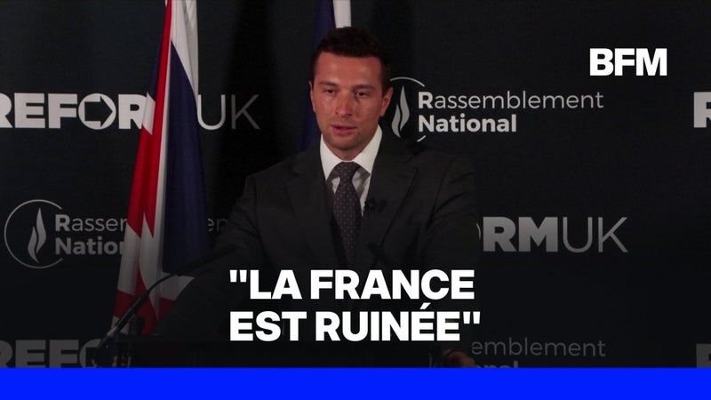 Jordan Bardella aux côtés de Nigel Farage: le président du RN affirme que "la France est ruinée"