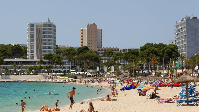 La station balnéaire Magaluf sur l'île de Majorque, dans les Baléares.