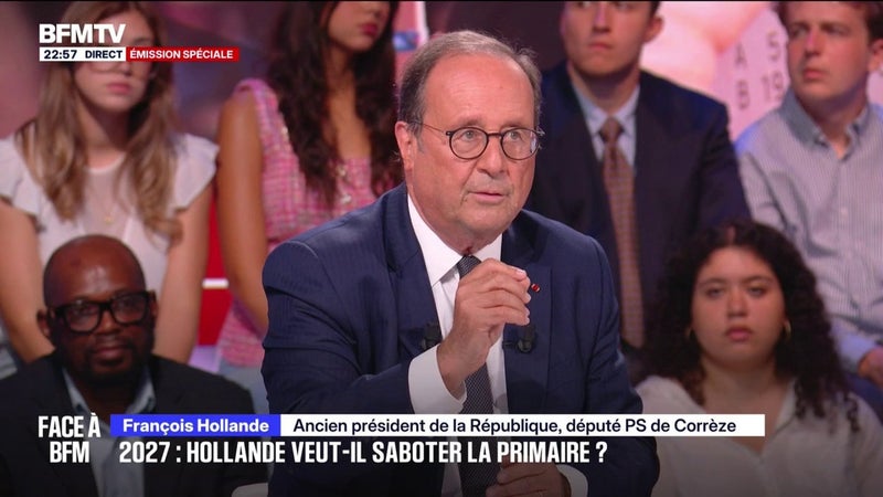 2027: "Ma décision d'être candidat viendra au mois de décembre après la primaire du PS s'il n'y a pas de dynamique", prévient François Hollande, ancien président de la République