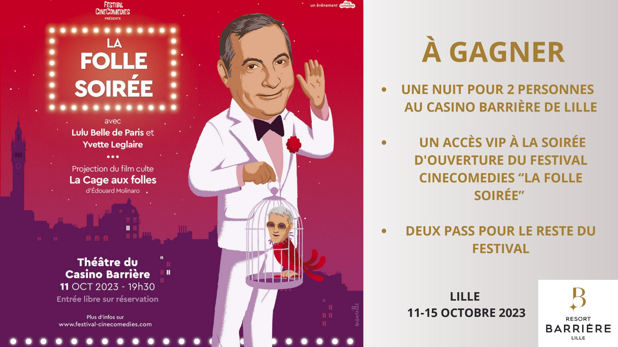 À GAGNER : UNE NUIT POUR 2 PERSONNES AU CASINO BARRIERE DE LILLE PLUS UN ACCES VIP À LA…
