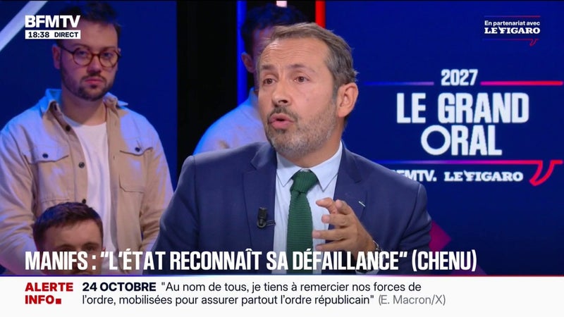 Débordements lors des manifestations: "Il y a eu un énorme défaut d'anticipation", déplore Sébastien Chenu, président du groupe RN à l'Assemblée nationale