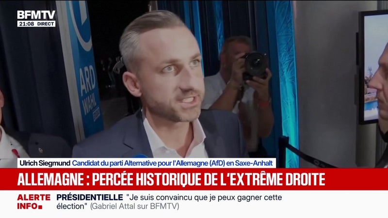 Percée historique de l'extrême droite en Allemagne: "Le peuple a montré qu'il veut enfin un changement de politique", déclare Ulrich Siegmund, candidat du parti (AfD)