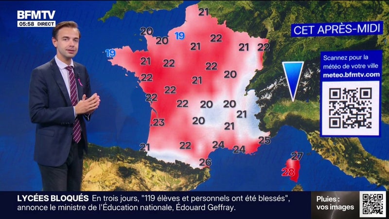 Une France coupée en deux ce jeudi avec de la pluie et des orages sur le flanc est et du soleil sur la façade atlantique