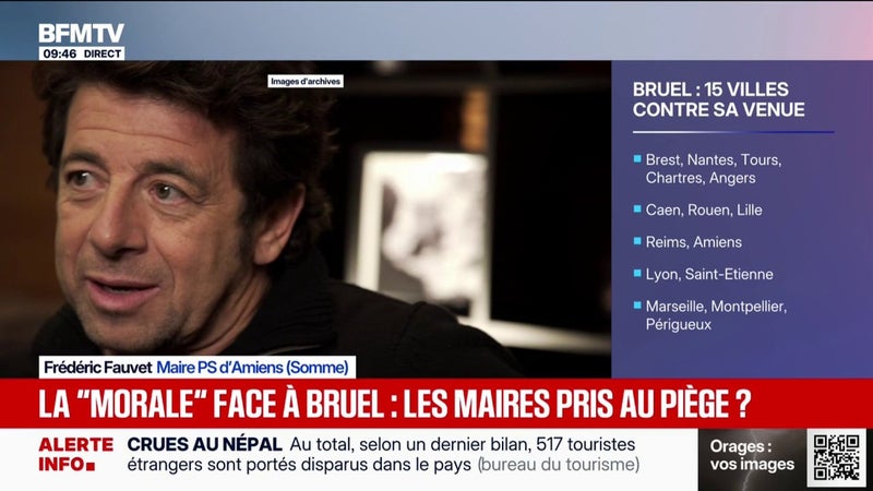 "Il n'est pas le bienvenu": le maire d'Amiens demande à Patrick Bruel "d'annuler" les concerts prévus dans sa commune, faute de pouvoir les interdire