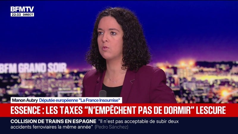 Taxes sur l'essence: "Nos ministres sont déconnectés de la réalité", fustige Manon Aubry, députée européenne La France Insoumise