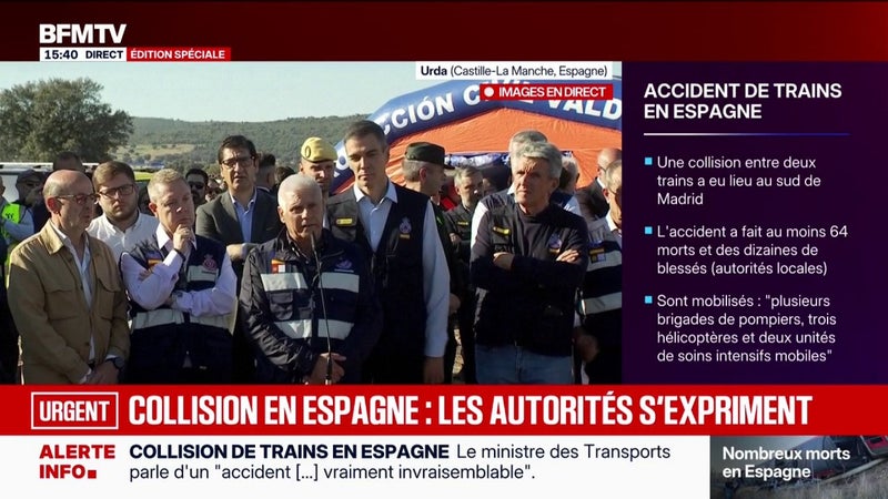 Collision de trains en Espagne: le président de la région de Castille-La Manche déplore "un terrible accident qui nous affecte tous"