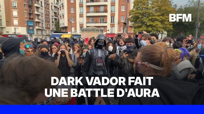 Ce mardi matin, lors du blocage du lycée Hélène-Boucher, une personne déguisée en Dark Vador s'est invitée à une battle d'aura