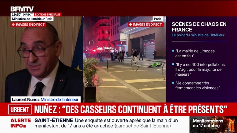 Mobilisations du 17 octobre: "On va travailler en judiciaire pour retrouver les auteurs des pillages", déclare le ministre de l’Intérieur Laurent Nuñez