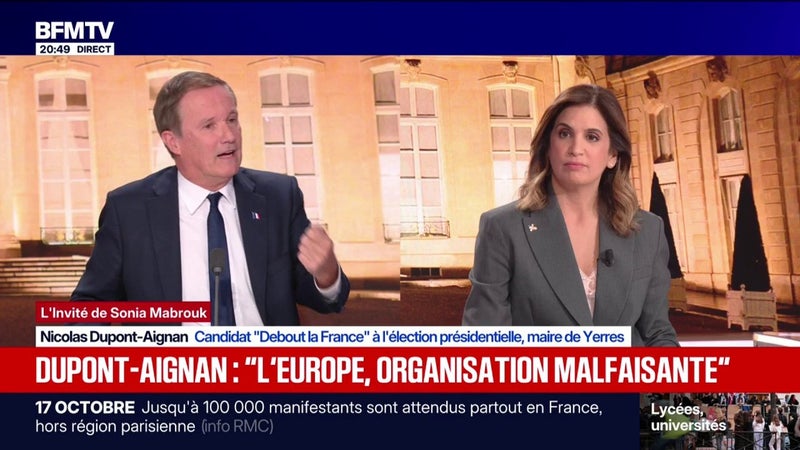 Parcoursup: "C'est l'abandon de la méritocratie", estime Nicolas Dupont-Aignan, candidat Debout la France à l'élection présidentielle