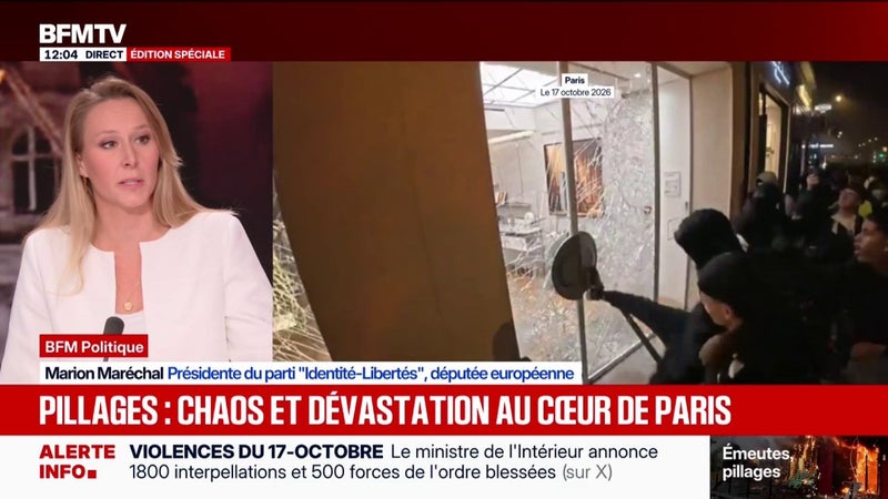 Violences en marge des manifestations: "Je suis sous le choc", "on a une convergence des haines" réagit Marion Maréchal, eurodéputée, présidente du mouvement Identité-Libertés