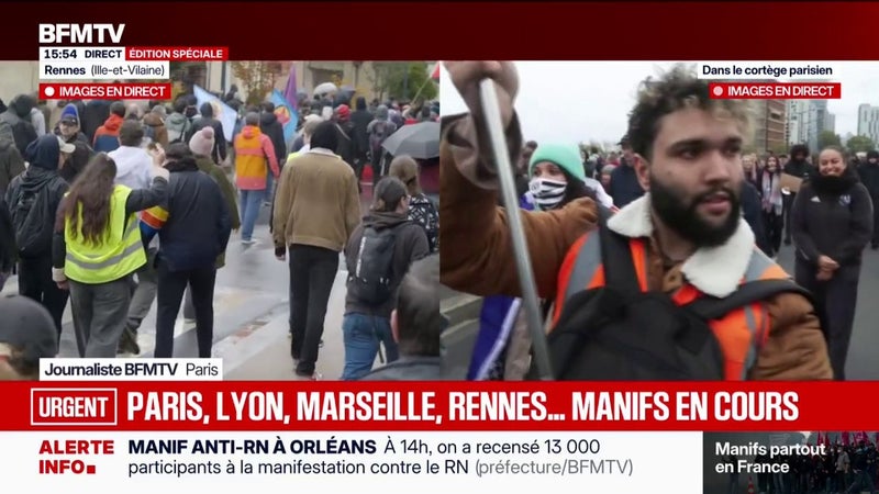 Manifestations du 24 octobre: "Les Français veulent être écoutés", lance Kamel, cheminot présent dans le cortège parisien