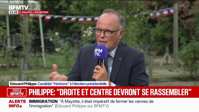 "Je suis un candidat et un homme de droite", déclare Édouard Philippe, candidat "Horizons" à l'élection présidentielle