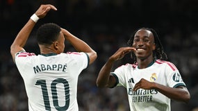 Kylian Mbappé et Yan Diomandé avec le Real Madrid, le 10 octobre 2026. 
