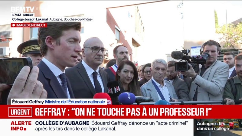 Tirs dans un collège à Aubagne: "On sait que la santé mentale de nos jeunes s'est dégradée depuis le Covid", observe le ministre de l'Éducation nationale Édouard Geffray