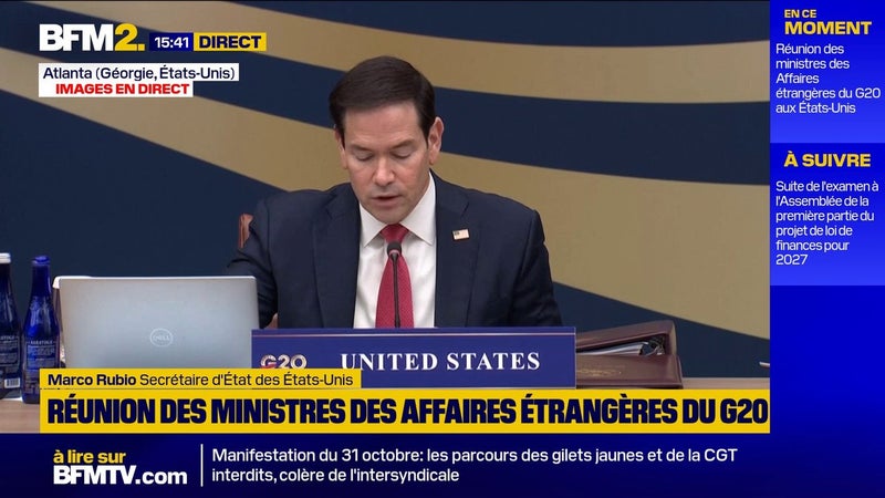 G20: Marco Rubio alerte sur "une série de crises économiques et géopolitiques" qui représentent des "menaces graves"