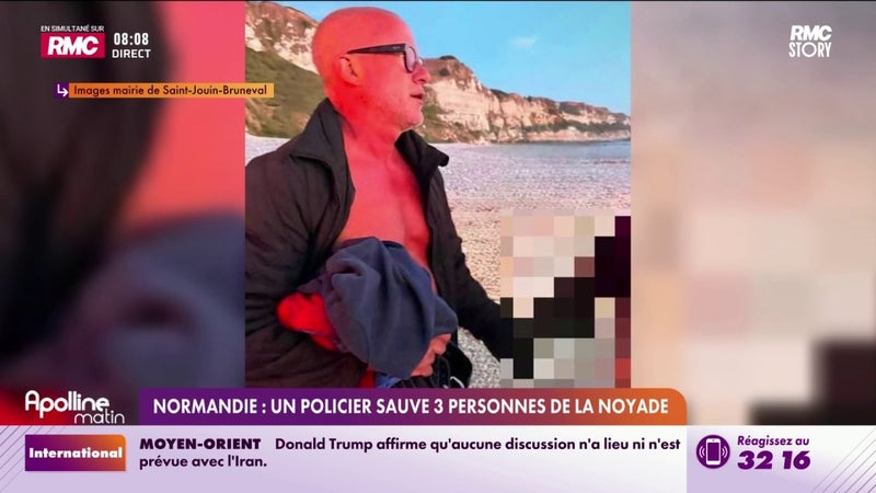 Normandie : Un policier sauve 3 personnes de la noyade