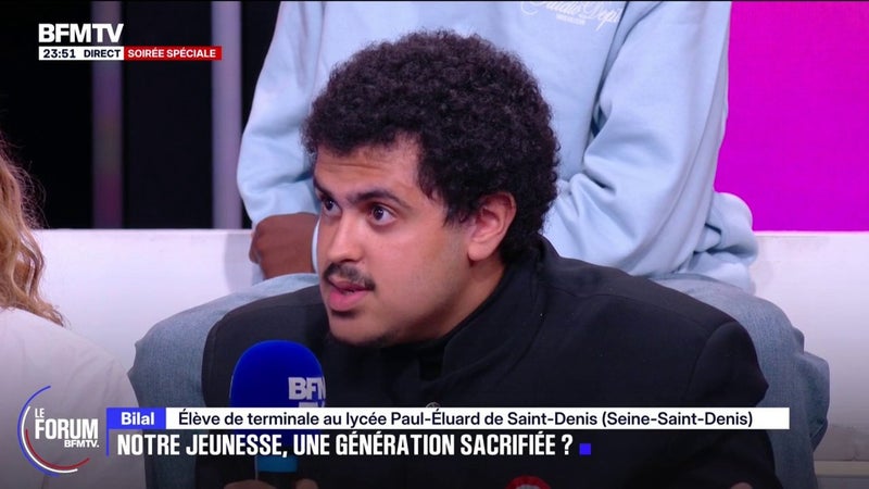 FORUM BFMTV - Mobilisation lycéenne: "On pousse les jeunes à la dépression", dénonce Bilal, élève en terminale
