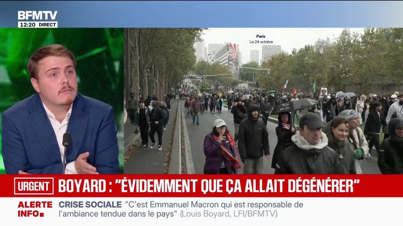 Colère sociale: "C'est une question de vie ou de mort" pour une partie des manifestants selon Louis Boyard, député LFI du Val-de-Marne
