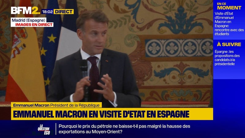 Réseaux sociaux : "Des machines à diffracter les démocraties" d'après le président Emmanuel Macron en visite d'Etat à Madrid