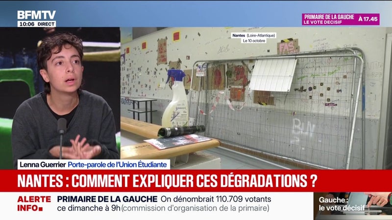 Dégradations à l'université de Nantes: "Nous comprenons que ce mouvement puisse prendre cette forme-là", déclare Lenna Guerrier, porte-parole de l'Union étudiante
