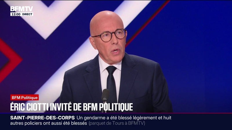 Violences à Saint-Pierre-des-Corps: Éric Ciotti, président de l'UDR et maire de Nice, exprime son "entier et total soutien aux forces de l'ordre"