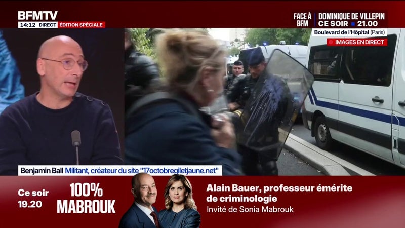 Manifestations non syndicales interdites le 24 octobre: "Nous avons un président de la République qui continue à s'entêter", estime Benjamin Ball, coordinateur du mouvement des Gilets jaunes