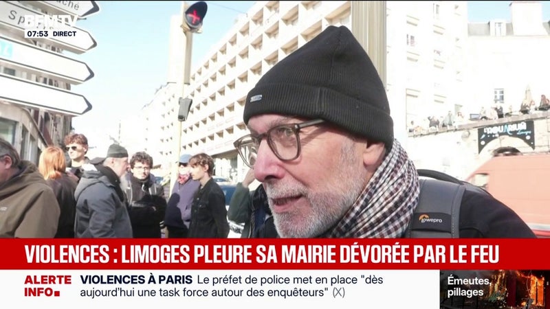 "Je suis me suis marié ici": de nombreux habitants se rassemblent et expriment leur tristesse après l'incendie de la mairie de Limoges