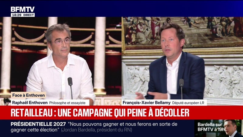 Pour François-Xavier Bellamy, député européen LR, "le clivage entre la droite et la gauche n'a pas disparu"