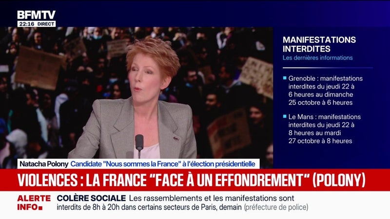 Violences du 17 octobre: "Nous avons assisté à un effondrement", estime Natacha Polony, candidate "Nous sommes la France" à l'élection présidentielle