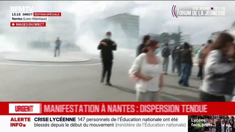 Mobilisation lycéenne: à Nantes, la dispersion de la manifestation se tend