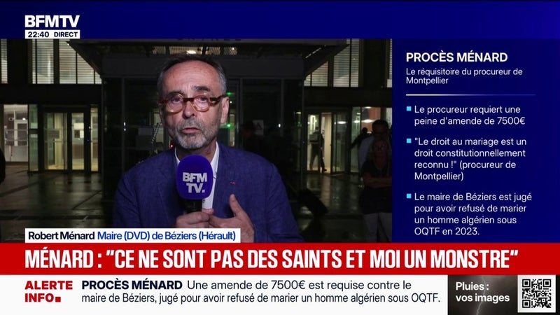 Procès de Robert Ménard: "Je n'ai pas envie de payer les pots cassés de l'État", réagit le maire de Béziers