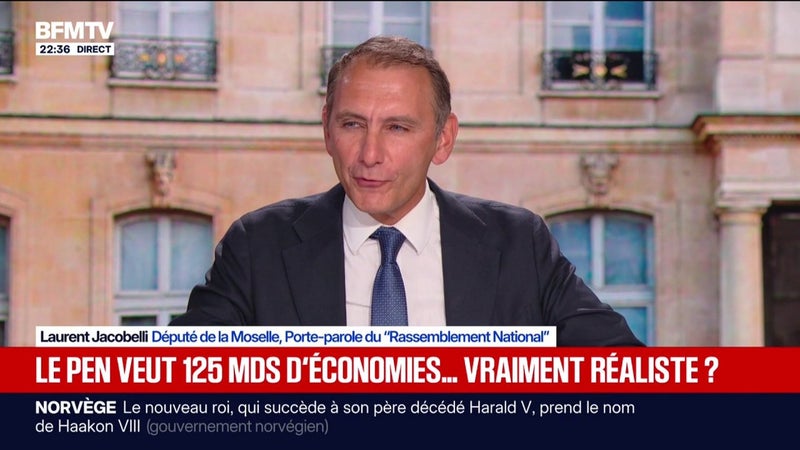 125 milliards d'euros d'économies annoncés par le RN: "Il faut faire des économies sur les dépenses", recommande Laurent Jacobelli, porte-parole du parti