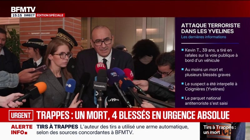 Tirs mortels à Trappes: "Il y a eu un périple meurtrier", assure Laurent Nuñez qui parle "d'un crime terroriste"