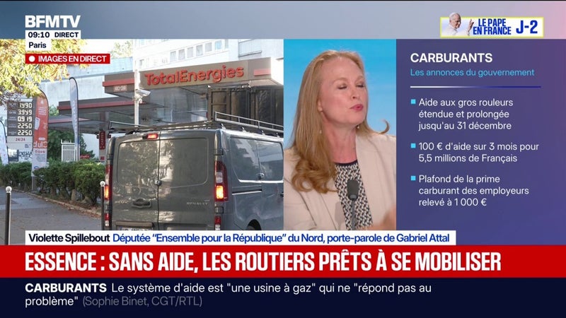 Crise des carburants: "Les aides qui ont été annoncées hier étaient indispensables", estime Violette Spillebout, députée Ensemble et porte-parole de Gabriel Attal