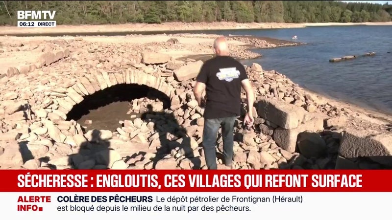 Dans la Creuse, face à la sécheresse, des villages enfouis sous les eaux réapparaissent