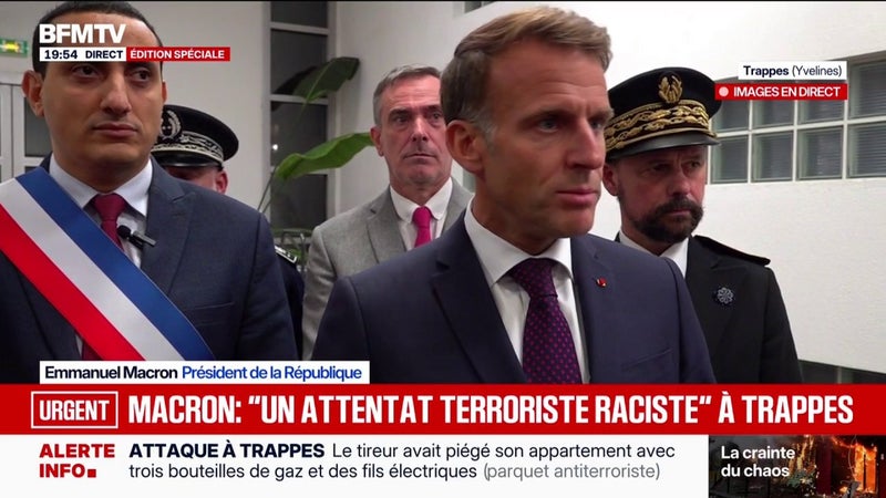 Tirs mortels à Trappes: "Nous ne cèderons rien", assure Emmanuel Macron