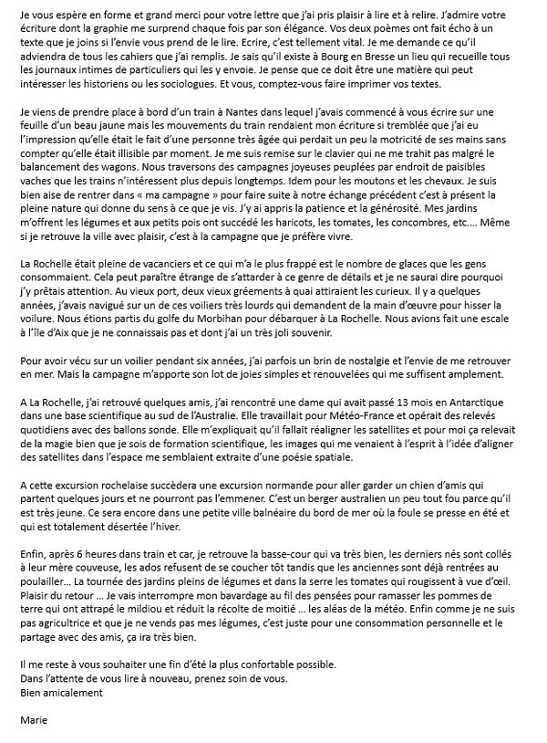 Lettre de Marie Hardouin 