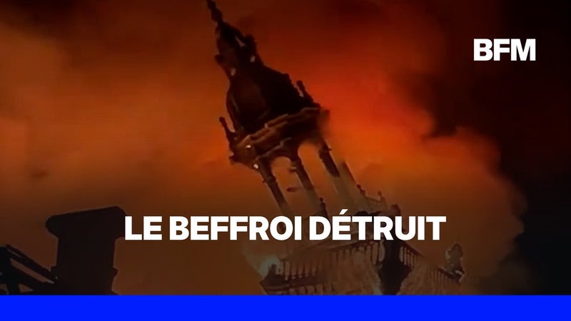 Le beffroi de la mairie de Limoges, en flammes, s'est effondré