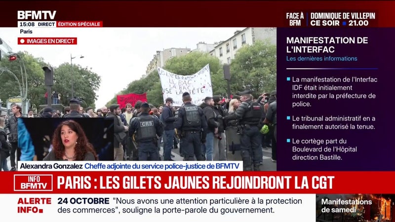INFO BFMTV: la coordination des Gilets jaunes se joindra au cortège de la CGT samedi 24 octobre