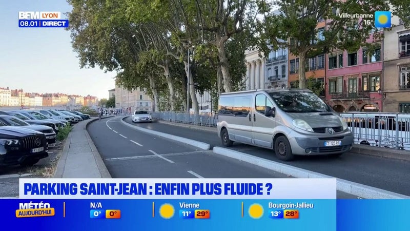 Le trafic est-il toujours fluide au niveau du parking Saint-Jean à Lyon ?