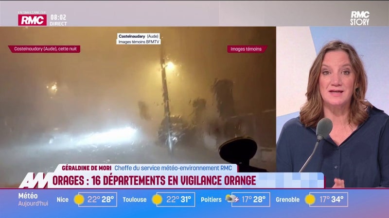 Orages : 16 départements en vigilance orange
