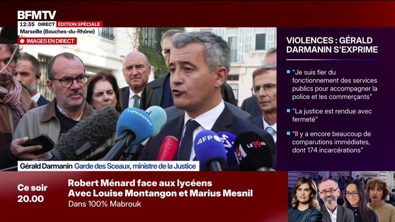 Émeutes et pillages du 17 octobre: les profils des mis en cause sont "disparates", décrit le ministre de la Justice qui évoque "beaucoup de gens qui n'ont aucun casier judiciaire"