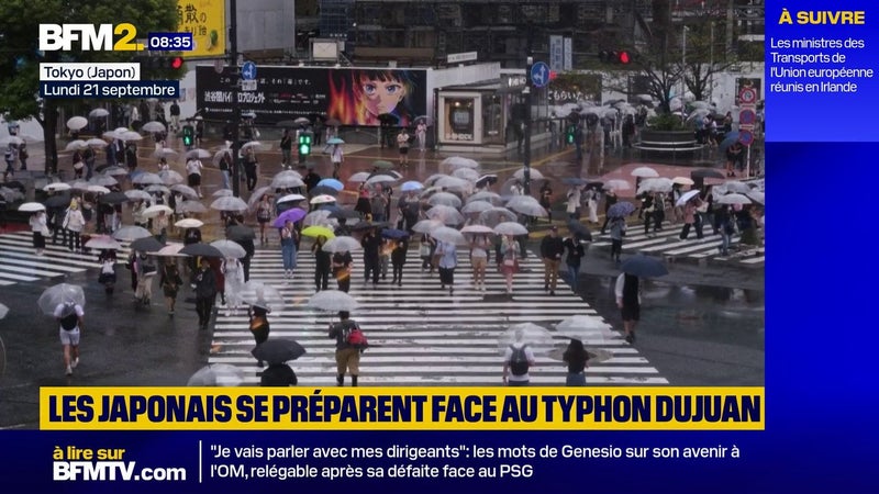 Les Japonais se préparent à l'approche du typhon Dujuan