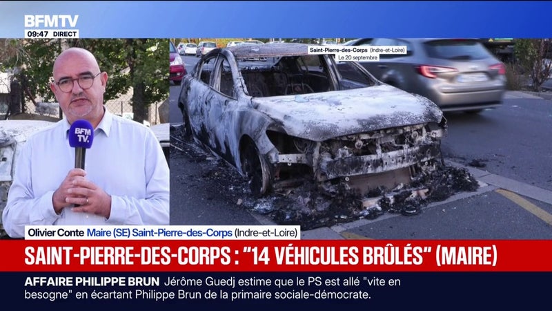 Tensions à Saint-Pierre-des-Corps: le maire évoque  "14 véhicules brûlés" et '"un jeune et un policier grièvement blessés"