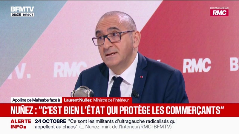 Manifestations du 24 octobre: Laurent Nuñez fait état de "267 blessés" chez les forces de l'ordre et environ 250 blessés "parmi les manifestants"