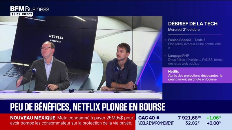 Peu de bénéfices, Netflix plonge en bourse - 21/10