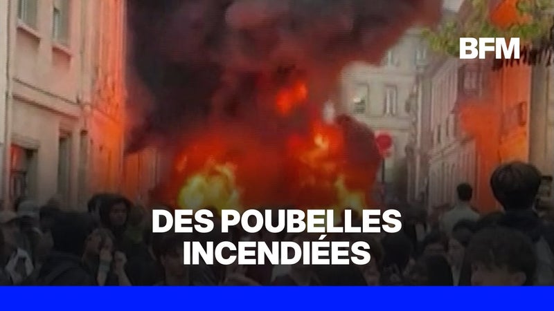 Un incendie de poubelles devant un lycée à Bordeaux endommage la façade d'un immeuble