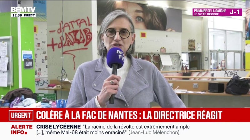 "Le bâtiment a été saccagé", déplore Carine Bernault, Présidente de Nantes Université, après l'évacuation d'un bâtiment de l'université